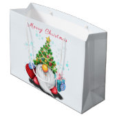 Weihnachtsgnom-Geschenktasche Große Geschenktüte (Rückseite Schrägansicht)