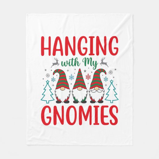 Weihnachtsgnom mit meinen Gnomies Fleecedecke (Vorderseite)