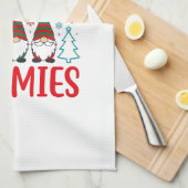 Weihnachtsgnom mit meinen Gnomies Geschirrtuch (Viertel Falte)