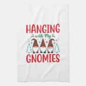 Weihnachtsgnom mit meinen Gnomies Geschirrtuch (Vertikal)