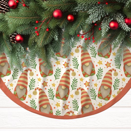 Weihnachtsgnom-Muster-Christbaum Polyester Weihnachtsbaumdecke