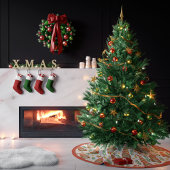 Weihnachtsgnom-Muster-Christbaum Polyester Weihnachtsbaumdecke