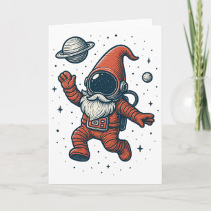 Weihnachtsgnom Weihnachten Astronaut Lustig Galaxy Karte