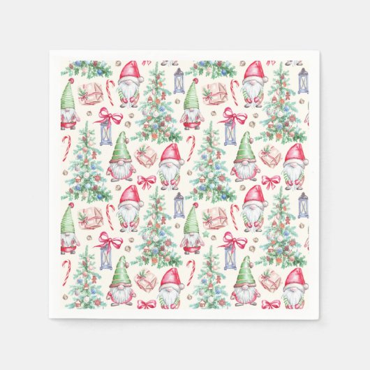 Weihnachtsgnom Weihnachtsfeier Papiertücher Serviette (Vorderseite)
