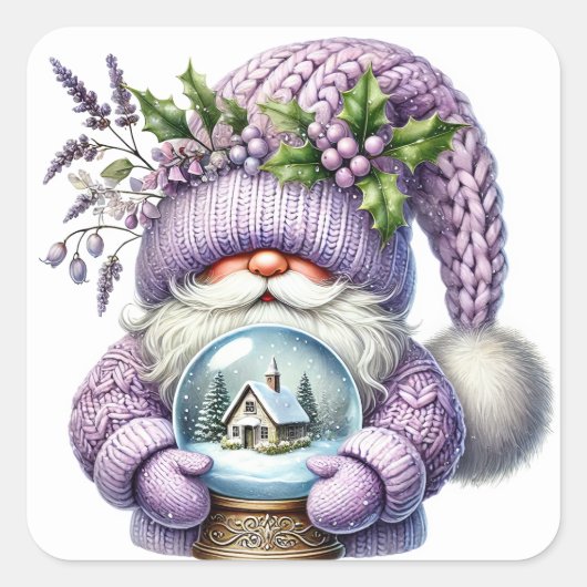 Weihnachtsgnome-Aufkleber Quadratischer Aufkleber (Vorderseite)