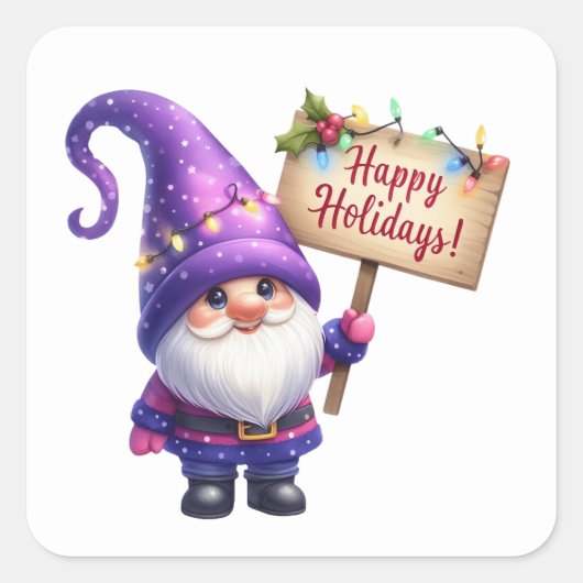Weihnachtsgnome-Aufkleber Quadratischer Aufkleber (Vorderseite)