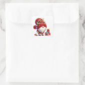 Weihnachtsgnome-Aufkleber Quadratischer Aufkleber (Tasche)