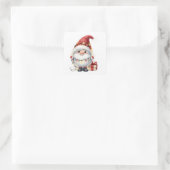 Weihnachtsgnome-Aufkleber Quadratischer Aufkleber (Tasche)