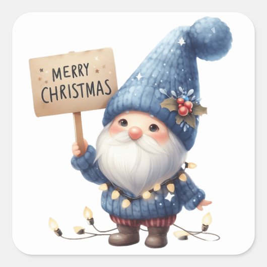 Weihnachtsgnome-Aufkleber Quadratischer Aufkleber (Vorderseite)