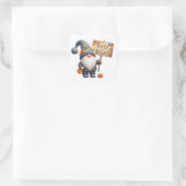 Weihnachtsgnome-Aufkleber Quadratischer Aufkleber (Tasche)