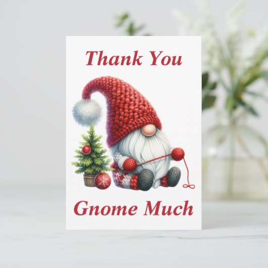 Weihnachtsgnome Dankeschön-Karte Dankeskarte (Stehend Vorderseite)