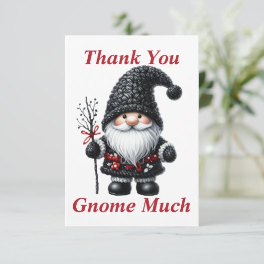 Weihnachtsgnome Dankeschön-Karte Dankeskarte (Stehend Vorderseite)