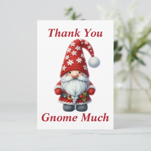 Weihnachtsgnome Dankeschön-Karte Dankeskarte (Stehend Vorderseite)