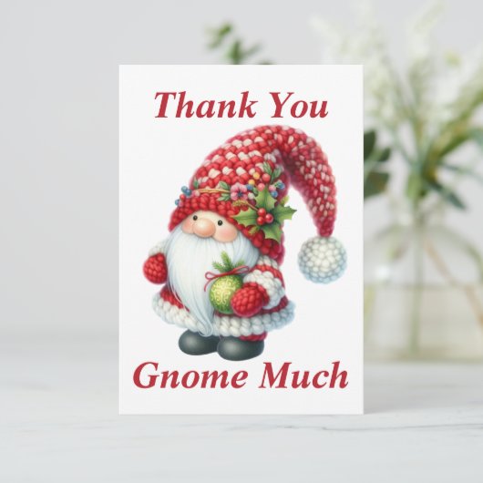 Weihnachtsgnome Dankeschön-Karte Dankeskarte (Stehend Vorderseite)