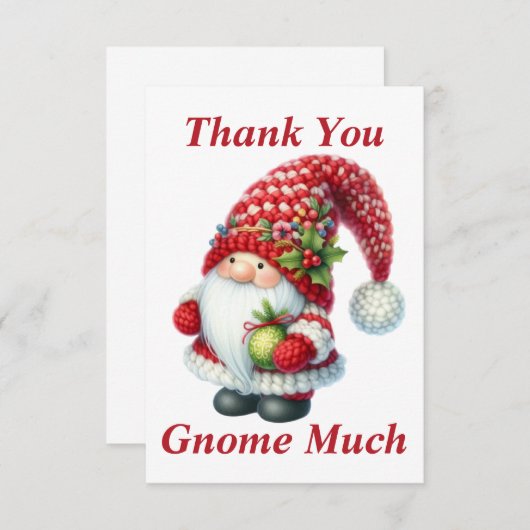 Weihnachtsgnome Dankeschön-Karte Dankeskarte (Vorne/Hinten)