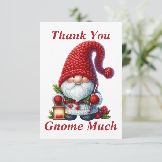 Weihnachtsgnome Dankeschön-Karte Dankeskarte (Stehend Vorderseite)