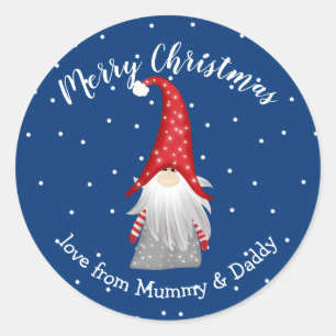 Weihnachtsgnome der Weihnachtszeit Geschenk der Fr Runder Aufkleber