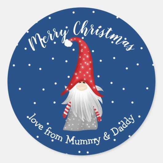 Weihnachtsgnome der Weihnachtszeit Geschenk der Fr Runder Aufkleber (Vorderseite)