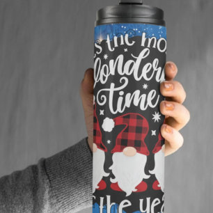 Weihnachtsgnome Die wunderbarste Zeit Holiday Thermosbecher