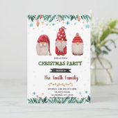Weihnachtsgnome-Einladung Einladung (Stehend Vorderseite)