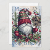 Weihnachtsgnome Feiertagskarte (Vorne/Hinten)