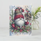 Weihnachtsgnome Feiertagskarte (Stehend Vorderseite)