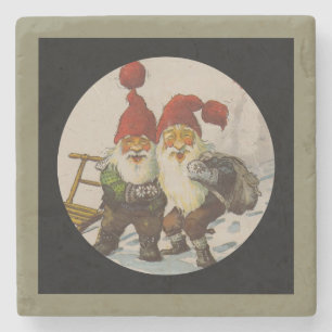 Weihnachtsgnome-Freunde Steinuntersetzer