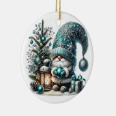 Weihnachtsgnome gemütlich Weihnachtskuschel Keramik Ornament (Rechts)