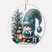Weihnachtsgnome gemütlich Weihnachtskuschel Keramik Ornament (Links)