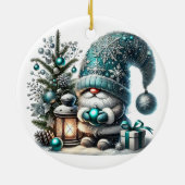 Weihnachtsgnome gemütlich Weihnachtskuschel Keramik Ornament (Hinten)