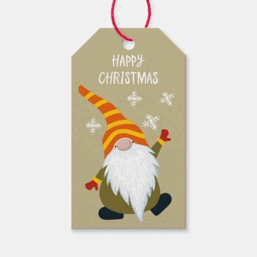 Weihnachtsgnome Geschenkanhänger (Vorderseite)