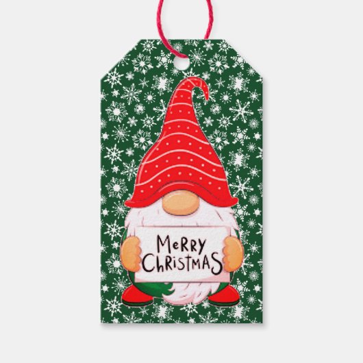 Weihnachtsgnome Geschenkanhänger (Vorderseite)