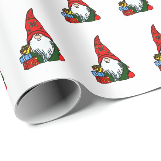 WeihnachtsGnome Geschenkpapier (Rolleneckpunkt)