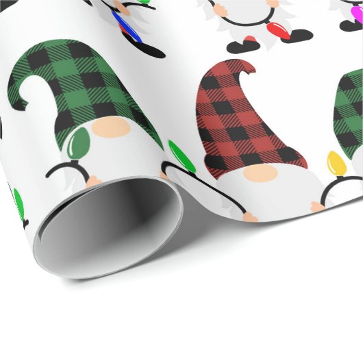 Weihnachtsgnome Geschenkpapier (Rolleneckpunkt)