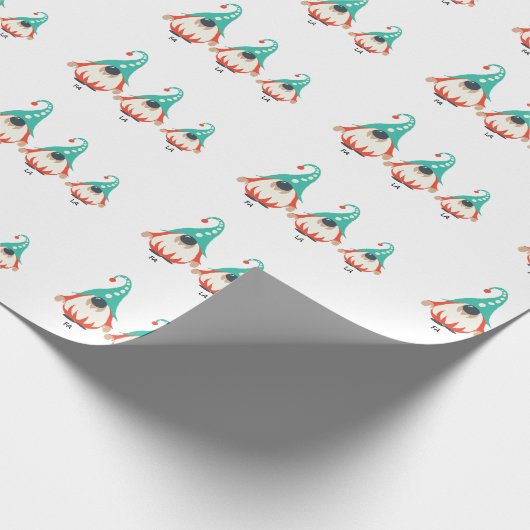 Weihnachtsgnome Geschenkpapier (Ecke)