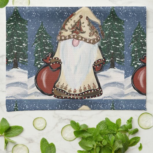 WeihnachtsGNOME Geschirrtuch (Gefaltet)