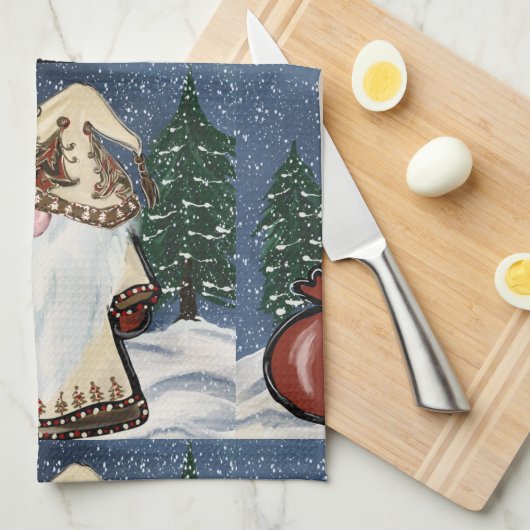 WeihnachtsGNOME Geschirrtuch (Viertel Falte)