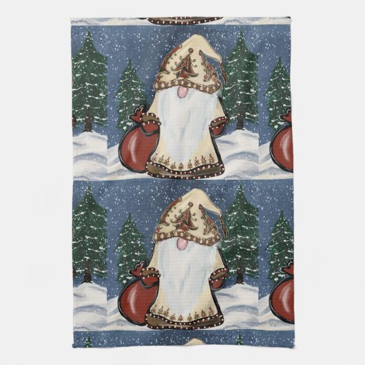 WeihnachtsGNOME Geschirrtuch (Vertikal)