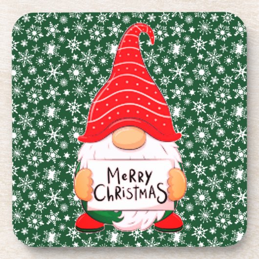 Weihnachtsgnome Getränkeuntersetzer (Vorderseite)