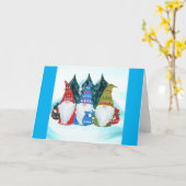 Weihnachtsgnome Karte (Gelbe Blume)