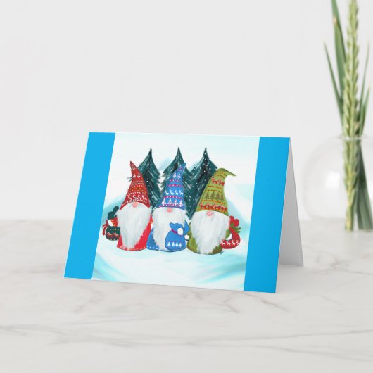 Weihnachtsgnome Karte (Vorderseite)