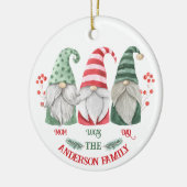 Weihnachtsgnome Keramik Ornament (Links)