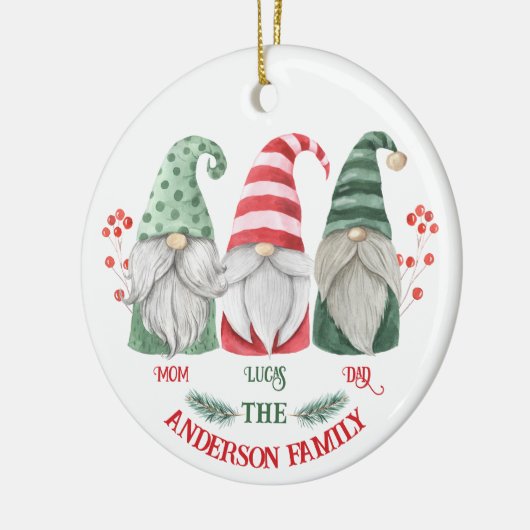 Weihnachtsgnome Keramik Ornament (Links)