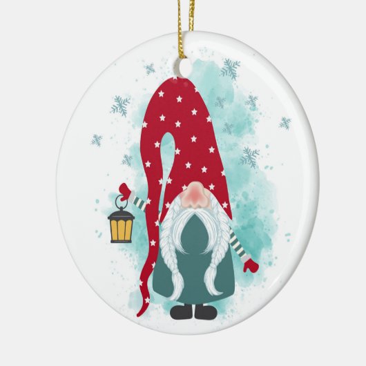Weihnachtsgnome Keramik Ornament (Links)