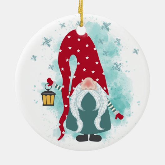 Weihnachtsgnome Keramik Ornament (Hinten)