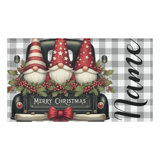 Weihnachtsgnome Namenschild (Vorderseite)