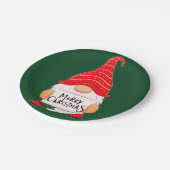 Weihnachtsgnome Pappteller (Schrägansicht)