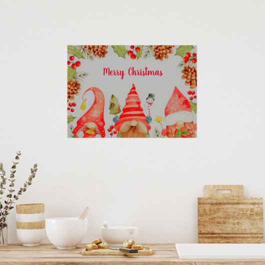 Weihnachtsgnome Poster (Küche)