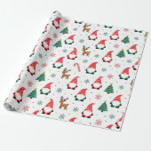 Weihnachtsgnome Reindeer Pattern Geschenkpapier (Ungerollt)