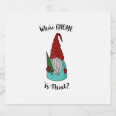Weihnachtsgnome Schaumweinetikett (Einzelnes Label)
